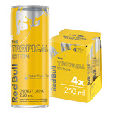 Pack 4un Energético Red Bull Tropical Edition Lata 250ml