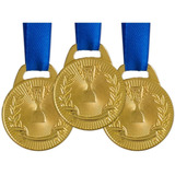 Pack C 10 Medalhas Ax Esportes 30mm H Mérito Ouro