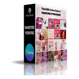 Pack Canva 500 Artes Redes Sociais 100 Editáveis Manicure