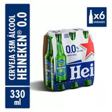 Pack Cerveja Heineken Zero Álcool Garrafa 330ml 6 Unidades