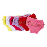 Pack Com 6 Calcinhas Bunda Rica Bebê Fru Fru Criança