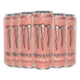 Pack Com 6x Energético Peachy Keen Zero Açúcar Monster 473ml