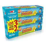 Pack Gel Dental Sem Flúor Morango Galinha Pintadinha Condor Baby Caixa 150g Leve 3 Pague 2 Unidades