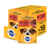 Pack Ração Úmida Pedigree Para Cães Adultos Raças Pequenas Sachês Carne 100g Caixa Com 18 Unidades