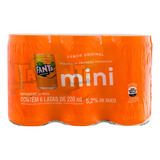 Pack Refrigerante Laranja Fanta Mini Lata 6 Unidades 220ml Cada