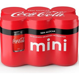 Pack Refrigerante Sem Açúcar Coca cola Mini Lata 6 Unidades 220ml Cada