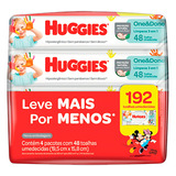 Pack Toalha Umedecida Disney Baby Huggies One   Done Pacote 4 Unidades Leve Mais Pague Menos