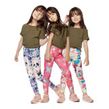 Pacote 5 Calça Leg Infantil Criança Desenhos Peluciada