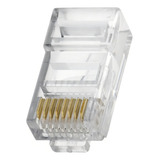 Pacote C 10 Conector Rj45 Cat5e Banho De Ouro Cabo Rede