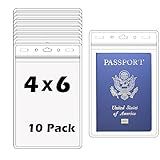 Pacote Com 10 - Extra Grande 10 X 15 Porta-passaporte E Crachá - Protetor De Plástico Transparente Resistente- 10 X 15 Para Ingressos Esportivos- Passes De Imprensa E Crachás De Nome Da WINURE