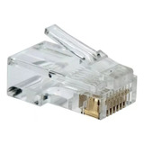 Pacote Com 100 Conectores Rj45 Utp Cat5e Banho De Ouro Cabo De Rede