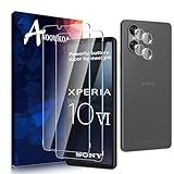 [pacote Com 2 + 2] Para Sony Xperia 10 Vi 2024 (6,1 Polegadas) Película De Vidro Temperado Com Protetor De Lente De Câmera Transparente E Sem Riscos, Boa Proteção Para A Tela E Lente Do Seu Telefone