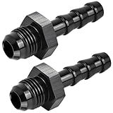 Pacote Com 2 6AN Macho Flare Para Mangueira De 9 5 Mm Adaptador De Encaixe Reto Conector Para Encaixe De Linha De Combustível Alumínio Preto