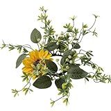 Pacote Com 2 Anéis De Vela De Girassol De Natal Grinaldas Guirlandas De Natal Centros De Mesa Minianéis Grinaldas Velas Para Pilares Janela Cadeira Decoração De Parede Guirlanda Suporte De
