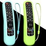 Pacote Com 2 Capas Para LG Magic Remote 2021 2024 Capa De Silicone Para Controle Remoto LG Smart TV MR24GN MR23GA MR22GA AN MR21GA Azul Escuro Verde