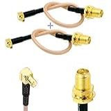 Pacote Com 2 Conectores De Antena Fêmea RF RG316 Pigtail RP SMA Para Adaptador De Cabo Coaxial Macho De Baixa Perda MMCX ângulo Reto 25 4 Cm