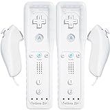 Pacote Com 2 Controles Remotos Wii Com Wii Motion Plus Inside | Controle Shock Wii Nunchuk | Compatível Com Nintendo Wii, Wii U