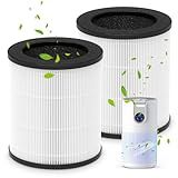 Pacote Com 2 Filtros De Substituição M03- Compatível Apenas Com Purificador De Ar MOOKA M03- Filtro De Ar Eficiente- Pré-filtro 3 Em 1- Filtro HEPA- Sistema De Filtragem De Carbono Ativado De Alta