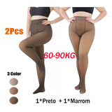 Pacote Com 2 Meias Translúcidas Plus Size 60 90kg