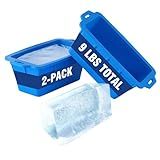 Pacote Com 2 Moldes De Bloco De Gelo Extragrande Formas De Gelo Grandes E Espessas Reutilizáveis Totais 4 Kg Bandejas Gigantes Para Banhos De Gelo E Refrigeradores Bandeja Grande De Silicone