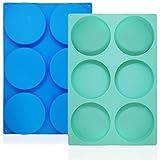 Pacote Com 2 Moldes Para Porta Copos De Resina Com 6 Cavidades Molde Redondo FineGood Para Moldes De Bolo De Silicone De Resina Bandeja De Cozimento