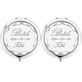 Pacote Com 2 Presentes De Despedida De Solteira Para Noiva 2 Espelhos De Tribo De Noiva Espelho De Maquiagem Compacto Com Bolso De Cristal Presentes De Dama De Honra De Casamento Espelho Para