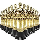 Pacote Com 24 Troféus De Plástico Gold Star De 15 Cm Para Decorações De Festa Brindes De Festa Prêmio Escolar Prêmio De Jogo Prêmio De Festa E Presentes De Apreciação