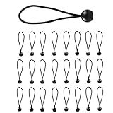 Pacote Com 25 Cordas Elásticas Esféricas De 10 Cm Tiras De Lona De Látex Natural Resistente Ao Ar Livre Com Bolas Cordão De Bola Elástica Para Prender A Lona Rede De Gol Cabos De Extensão Tela De
