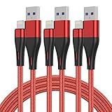 Pacote Com 3 Cabos De Carregador Para IPhone De 0 9 M Cabos Lightning Certificados MFi Sincronização De Dados Cabo De Carregamento USB Para IPhone 9 5 Cm Compatível Com IPhone 11 Pro Max X XS XR XS Max 8 7 6 5S SE Plus IPad Vermelho 