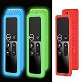 Pacote Com 3 Capas Protetoras Para Controle Remoto Apple TV 4K 4 5 Geração Capa De Silicone à Prova De Choque Para Controle Remoto Apple TV 4K 4 5 Geração Azul Brilhante Verde Brilhante E