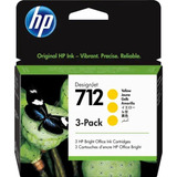 Pacote Com 3 Cartuchos Tinta Hp 712 Amarillo Plotter Designjet 29 Ml