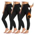 Pacote Com 3 Leggings Femininas Forradas De Lã Com Bolsos  