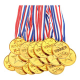 Pacote Com 30 Medalhas De Plástico Dourado E Medalhas De Prê