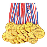 Pacote Com 30 Medalhas De Plástico Dourado E Medalhas De Prê