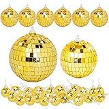 Pacote Com 32 Mini Bolas De Discoteca Decorações Diferentes Tamanhos Bola De Espelho Com Cordão Para Pendurar Bola De Discoteca Pequena Ornamento Para Festa Tema De Discoteca Topo De Bolo DJ Club Natal Casamento Decoração De Casa 