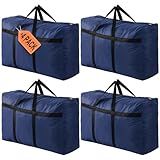 Pacote Com 4 Sacos De Armazenamento Grandes Sacos De Mudança Extragrandes Com Zíperes Para Mudança De Casa Roupas De Cama Edredom Cobertores Sacos De Armazenamento Jumbo à Prova D água