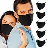 Pacote Com 5 -tamanho Grande- 3 Camadas De Proteção Facial Com Alça Ajustável - Algodão Reutilizável E Lavável Unissex à Prova De Poeira Protetor De Boca Para Homens E Mulheres
