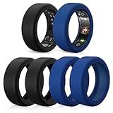 Pacote Com 6 Anéis Protetores Compatíveis Com Anel Oura Gen 4-Oura Gen 3-capa De Anel Ultrahuman- Capa De Anéis De Silicone Acessórios Para Malhar Homens Mulheres - 3 Preto - 3 Azul-M Para 11 12 13 14