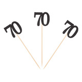 Pacote De 10 Palitos Centrais De Aniversário De 70 Anos Com