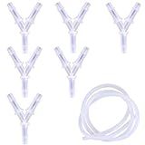 Pacote De Válvula De Ar De Aquário Tubulação De Linha Aérea De Aquário Em Forma De Y Conectores De Tubulação De Oxigênio De 3 Vias Acessórios De Bomba De Ar De Aquário 6 Peças Divisor De Mangueira