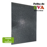 Pacote Eva Brilhante Leoart 5 Unidades Glitter 40x60cm Cor Preto
