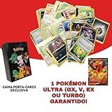 Pacote Pokémon Ultra Raro 50 Cartas Sem Repetidas Com 1 Carta Aleatória Ultrarrara (turbo, Ex, Gx, Radiante Ou V!) + Caixa Exclusiva Para Guardar Cartas Ilusões Industriais