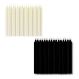 Pacote Velas Palito 20 Velas 10 Branca E 10 Preta 18cm