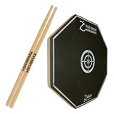 Pad Estudo Bateria 12 Polegadas Par Baquetas Vanguarda 6a