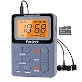 Paeiope Rádio Portátil AM FM- Walkman De Bolso Recarregável Com Melhor Sintonia Digital De Recepção- MP3- Fone De Ouvido Estéreo- Tela LCD Grande- Soquete Para Cartão TF- Rádio Transistor Para Jogging