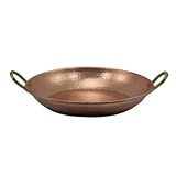 Paella Paeja Em Cobre Puro N01 Com Alças Liga De Bronze 26cm