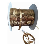 Paete Dourado Brilhante 6mm Fio Galão Rolo Com 45 Metros