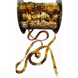Paete Dourado Espelhado 6mm Fio Galão Rolo Com 50 Metros
