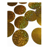 Paete Dourado Holográfico Grande 45mm Pacote Com 500 Gramas