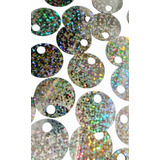 Paetê Prata Holográfico 25mm Furo Grande Pacote 50 Gramas